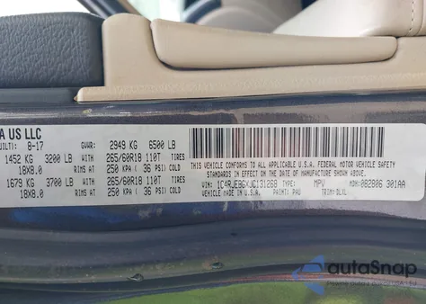 2018 Jeep Grand Cherokee Limited 4X2 from USA, damaged, VIN 1C4RJEBGXJC131268